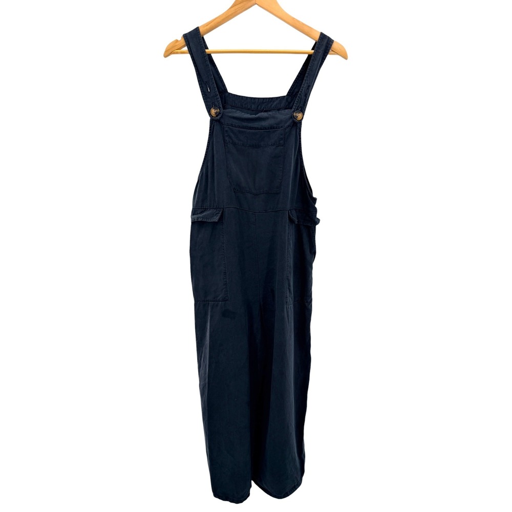 Whistles Riley Dungarees Black Tencel Lyocell Overalls Jumpsuit US 6 UK 10 - Picture 3 of 9